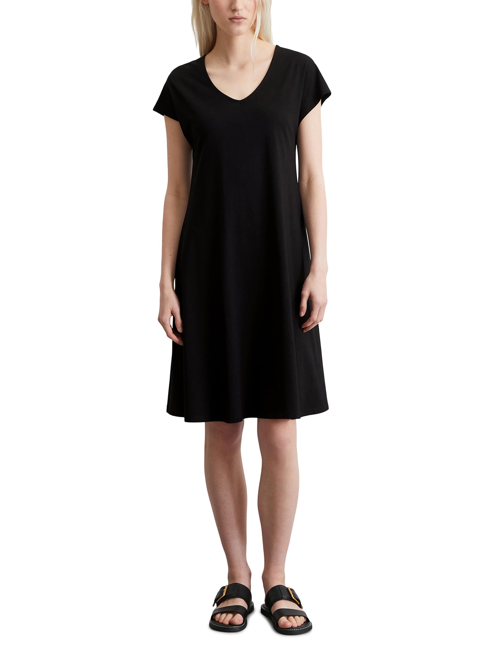 Marc O'Polo Damen Jerseykleid mit Stretch-Anteil Knielang