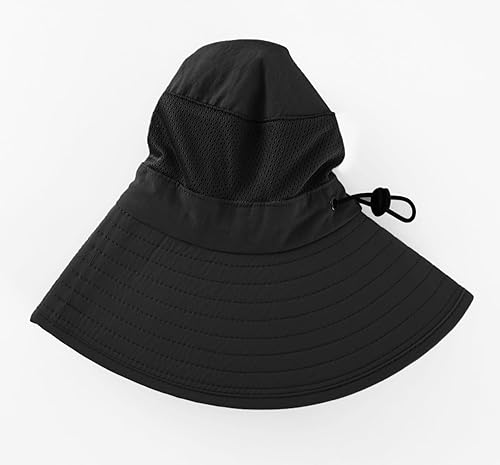 Miniatura 96 de Home Prefer Sombrero de malla para exteriores UPF50+ Sombrero de pesca de ala ancha con solapa para el cuello Azul marino