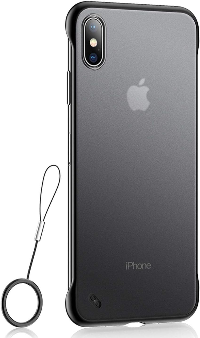 boom123 Phone Case for iPhone 6 6s 7 8 Plus X XR XS Max Luxury Frameless Ring Design Scrub Hard PC for iPhone X Phone Case Cover,Black,for iPhone XR