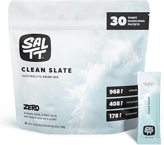 SALTT Electrolytes Powder Packets (Clean Slate - Unflavored Electrolytes) 30 Stick Packs - Easy Dissolve, No Clumping - Essential Minerals - Hydration Packets - Zero Sugar, Gluten Free, Vegan & Kosher