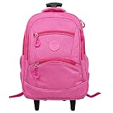 Mochila Escolar De Rodinhas carrinho Juvenil feminina e masculina menino e menina (carrinho estampada rosa, estampada rosa)