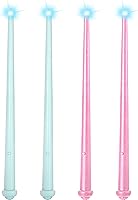 Vista 10 de Sumind 4 varitas mágicas iluminadas de princesa de hadas con sonido, varita de mago de bruja iluminadora, accesorio de disfraz para Navidad, fiesta