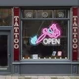 Tattoo OPEN Neon Sign Custom Tattoo Studio Neon Led Light Beauty Salon Tattoo Shop Decor Wall Decor Business Signage Welcome Sign