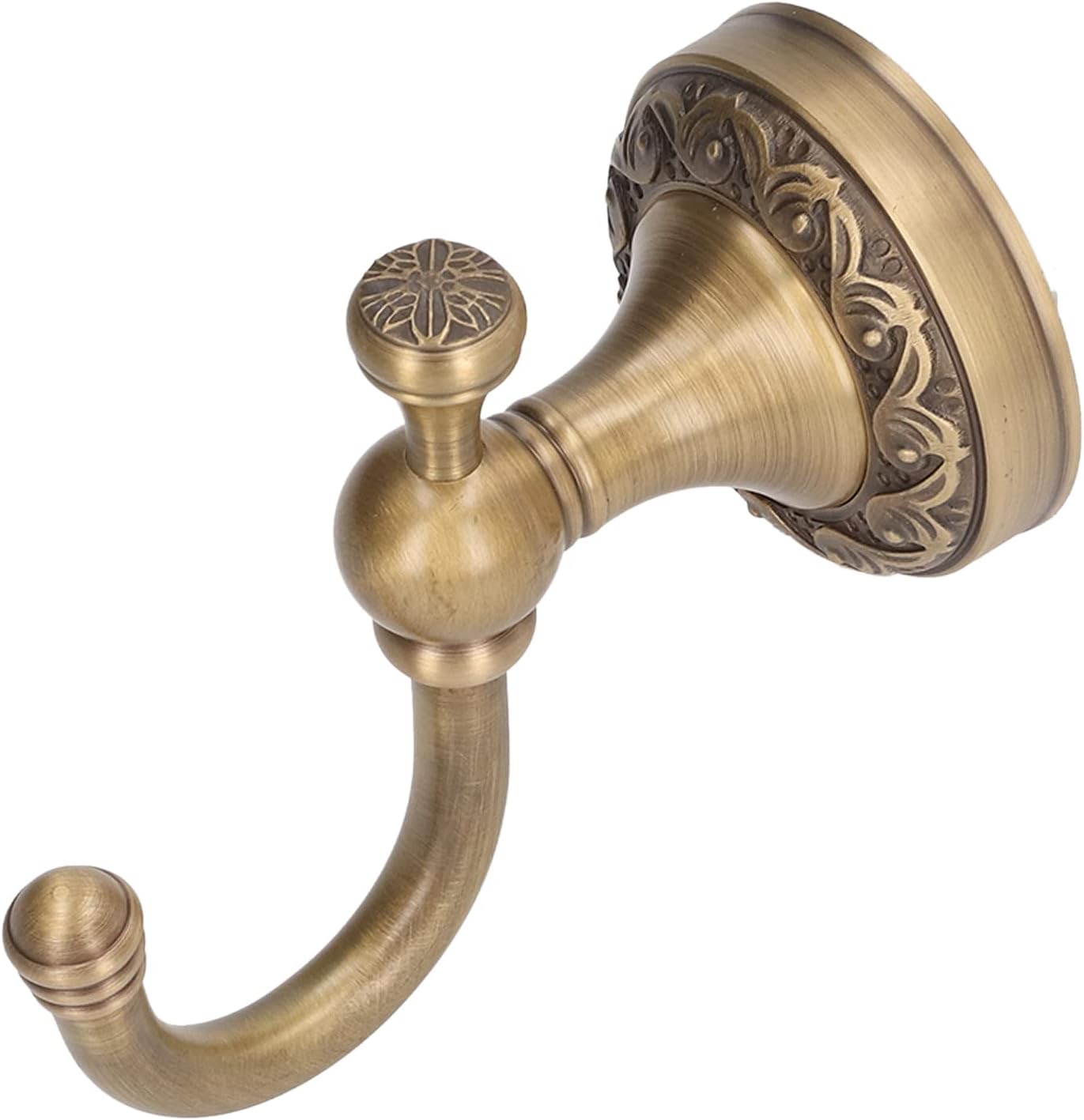 Aladeno Antique Brass Towel Hook Robe Hook Copper Stainless Steel Vintage Style Easy Installation Wall Mounted Coat Hook Door Hanger Towel for Bathroom Bedroom