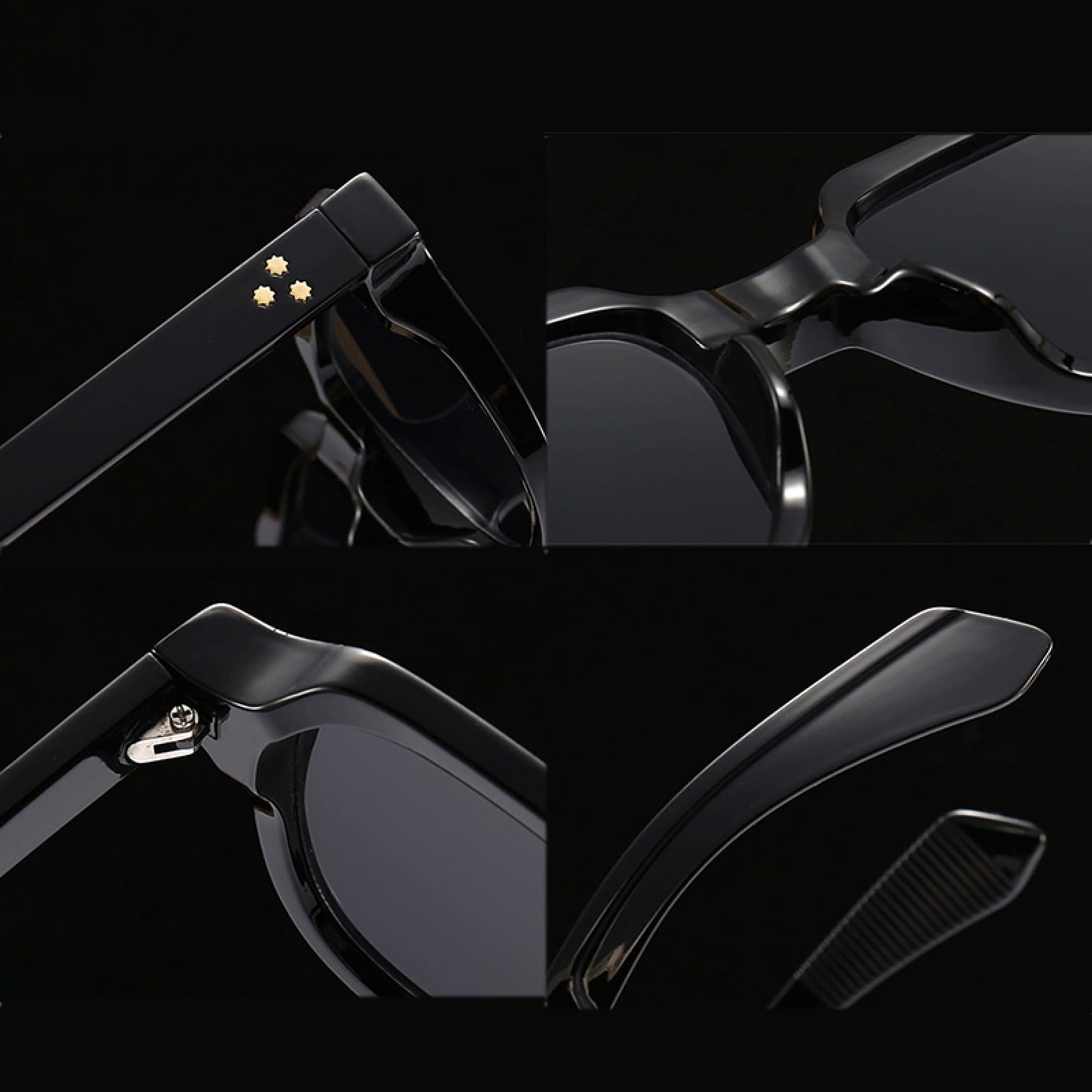 Occhiali da sole con protezione UV400 | Rivetti in metallo, lenti sfumate punk | per donna e uomo, sport all'aria aperta e guida