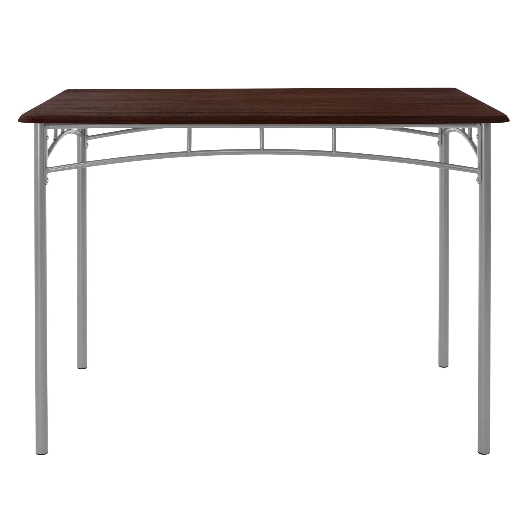 ML-Design Table de Salle à Manger avec 4 Chaises, Chêne Foncé, Set de 5 Pièces pour 4 Personnes, MDF Laminé, Pieds en Métal, Matériel de Montage Inclus, Ensemble de Meubles de Cuisine Salon