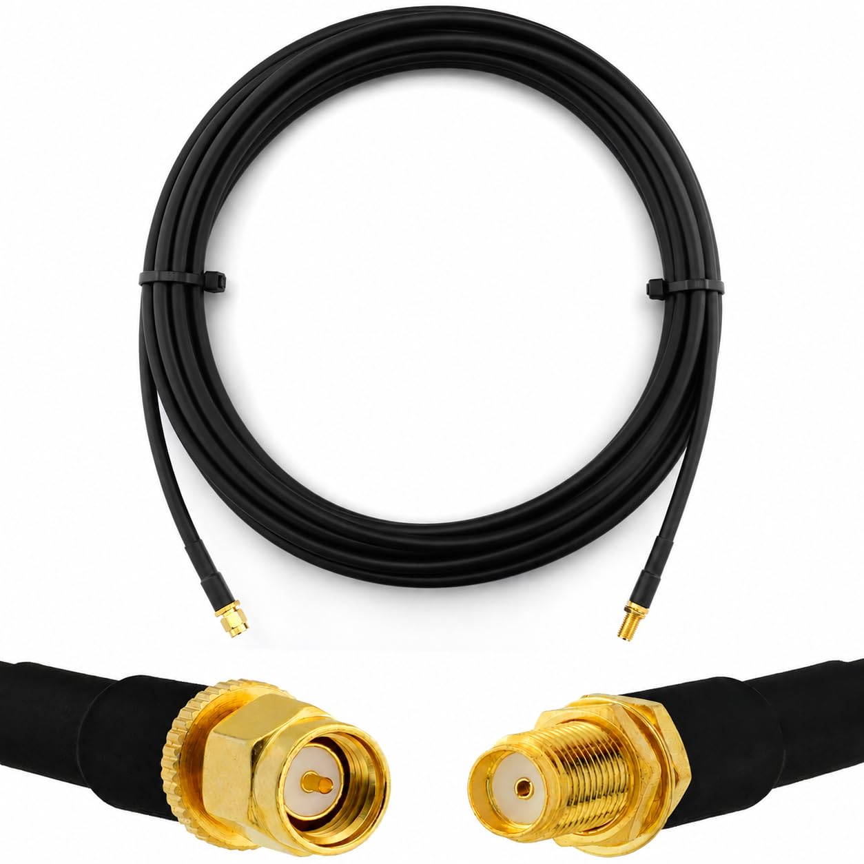 25m SMA Male do SMA Female kabel koncentryczny UHF RG8X — przedłużacz koncentryczny SMA 50 Ohm — do radia HAM, anteny 4G 5G, ADS-B, GPS, SDR