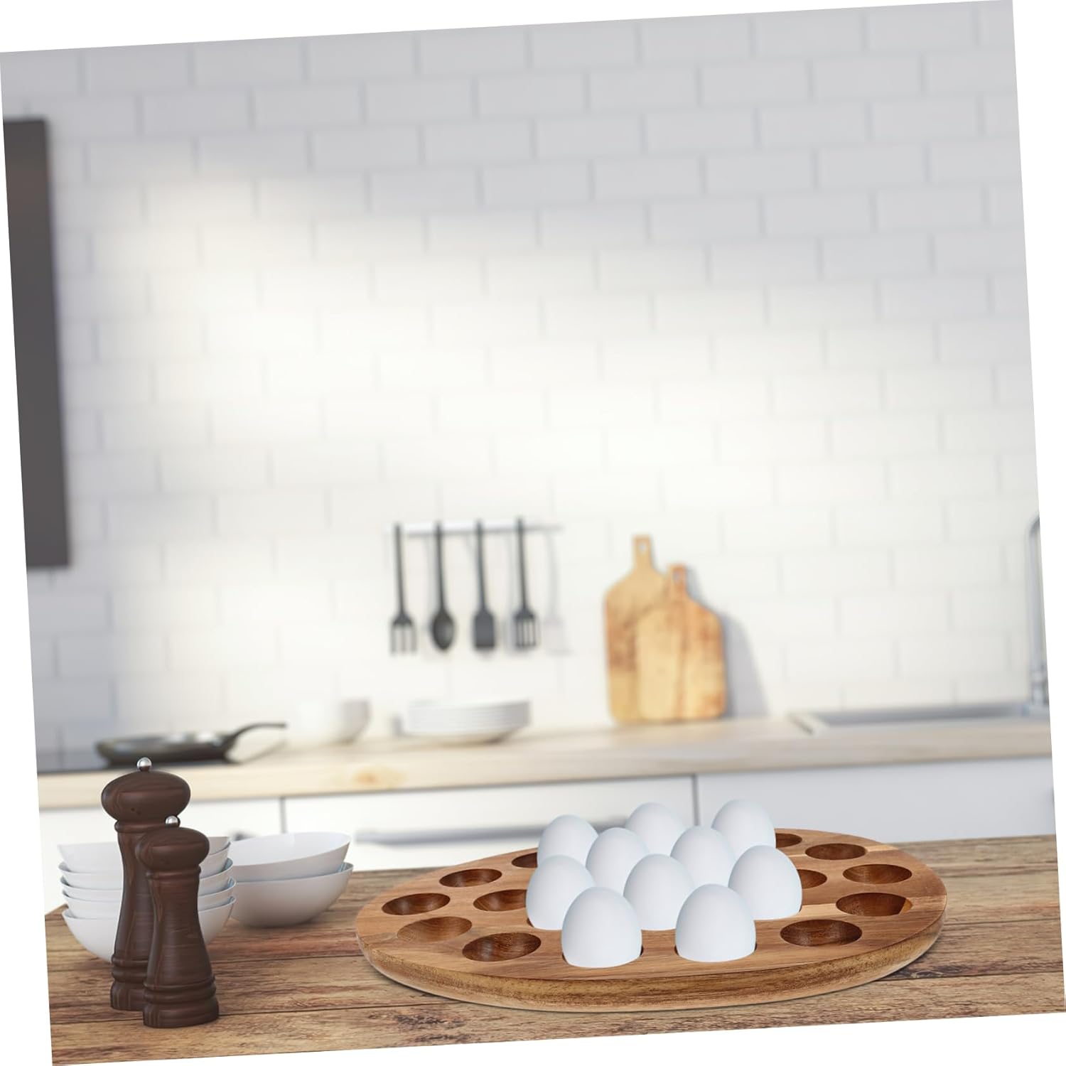 Holder Tray for Eggs Minimalist Rustic Design for Kitchen Storage Refrigerator Organization for Family Use Serving Platter