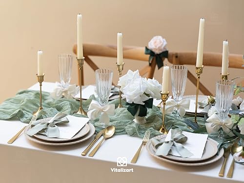 Miniatura 7 de Vitalizart Cinta de satén de seda de 1-12 pulgadas x 15 yardas, color verde y crema, hechas a mano, para envolver regalos, baby shower, boda, ramos