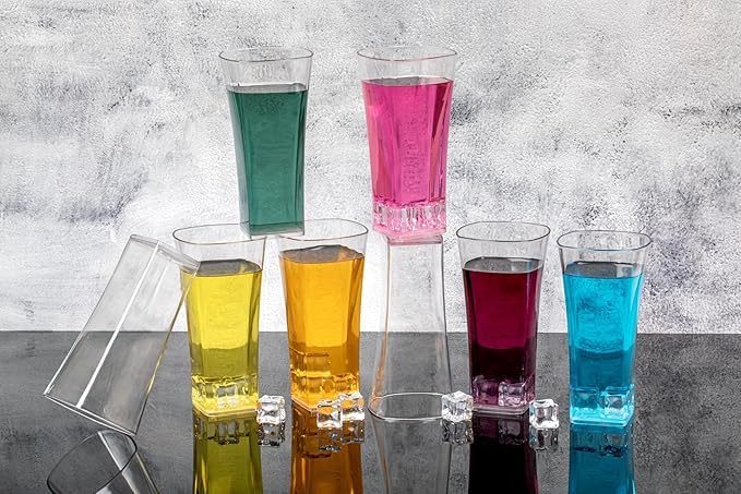 Image of SORATH Premium Drinking Glasses Set - Pcs Transparent Glassware | Stylish Tapered Glass Tumblers for Water, Juice & Cocktails | Modern Everyday Drinkware for Home & Commercial Use (Clear, Pack of 6)