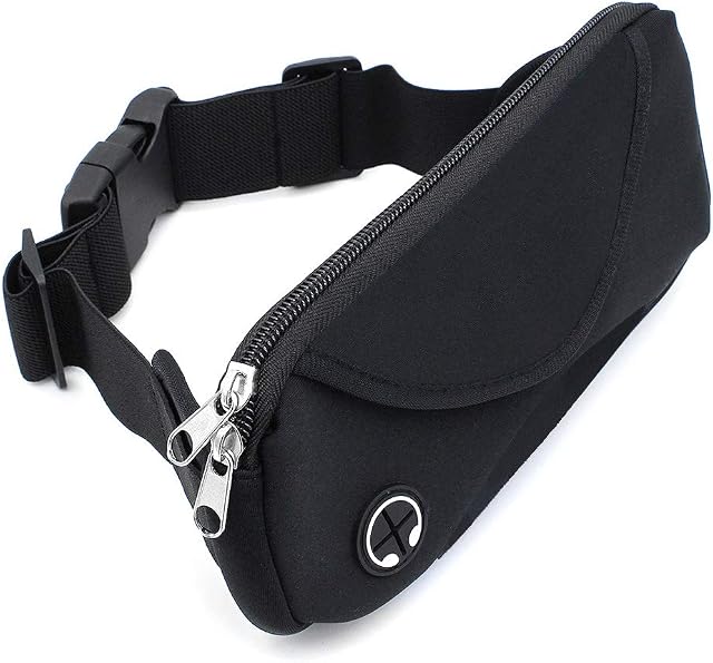 Waist Pack Fanny Bag Adjustable Strap Hiking Pack, Waterproof Waist Bag Men Women Bumbags Running Bum Bag With Headphone Hole for Dog Walking, Gym, Cycling, Marathon