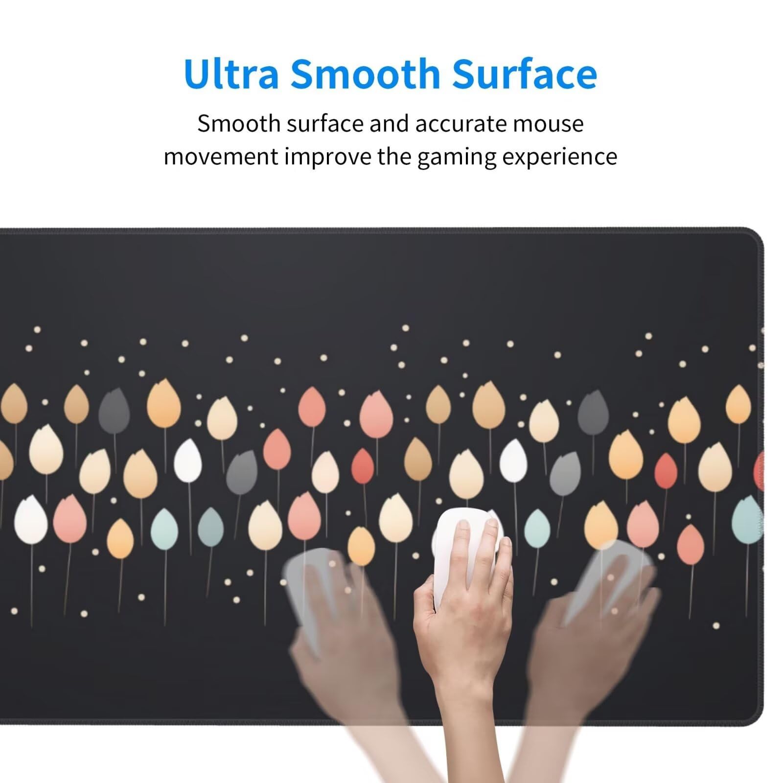 Gaming Mauspad XXL 900x600x3mm Mousepad Verlängertes Groß Mauspad Schreibtischauflage,Genähte Kanten rutschfeste Gummibasis,Verbessert Präzision Geschwindigkeit Home Office Bunte Luftballons L-5532