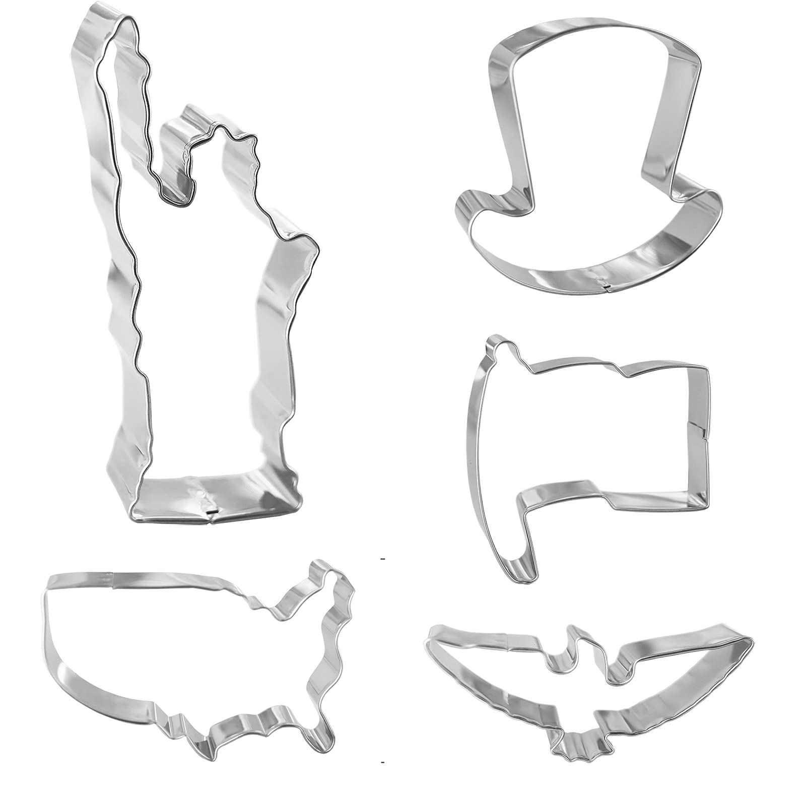 Buy Cookie Cutters 5Piece Independence Day Patriotic Cookie Cutter Set , , Top Hat, USA