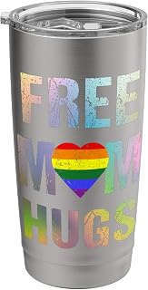 Free Mom Hugs LGBT Gay Pride Vintage Distressed Stainless Steel Insulated Tumbler