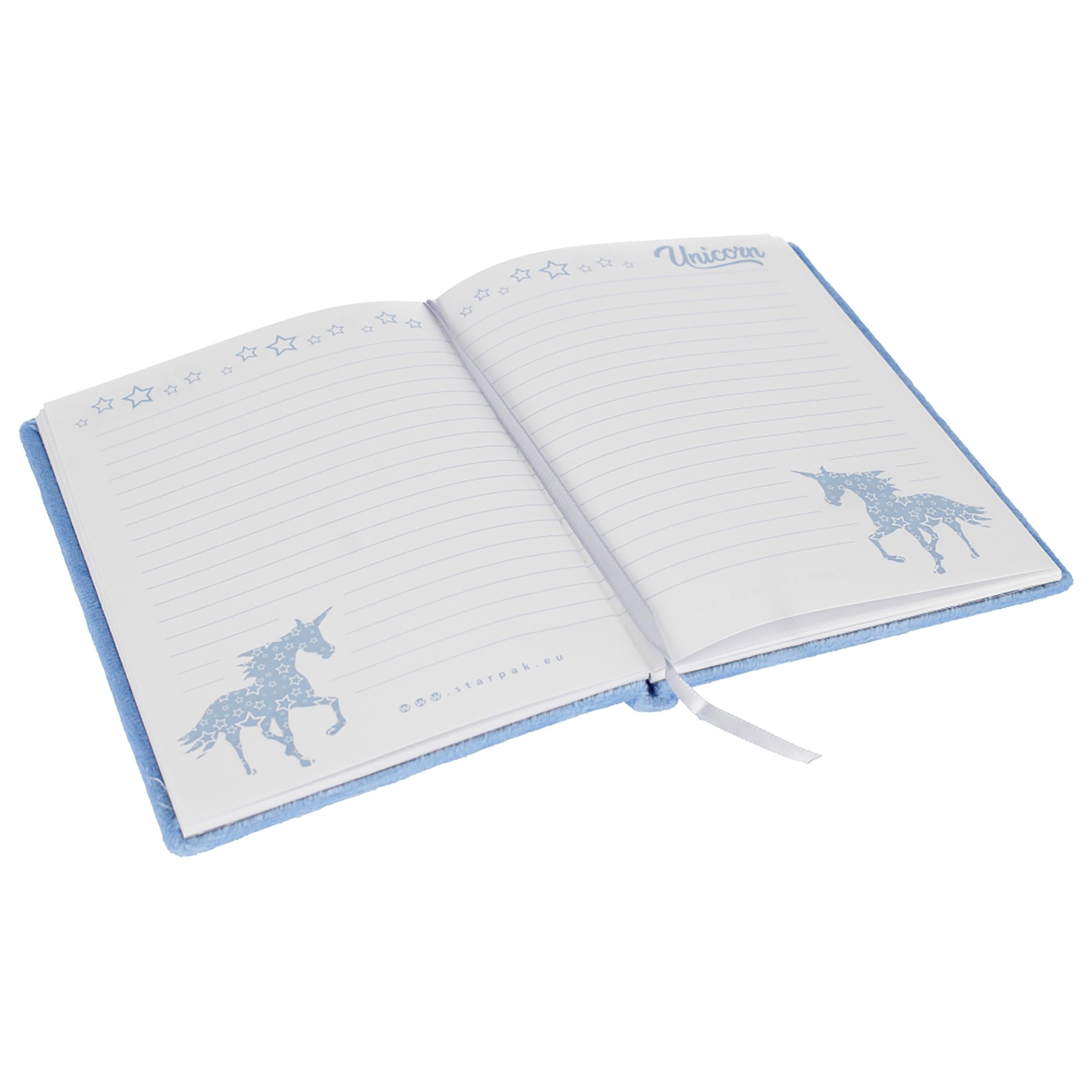 sarcia.eu Plush Diary/Notebook Blue Unicorn Lined A5 - Image 4