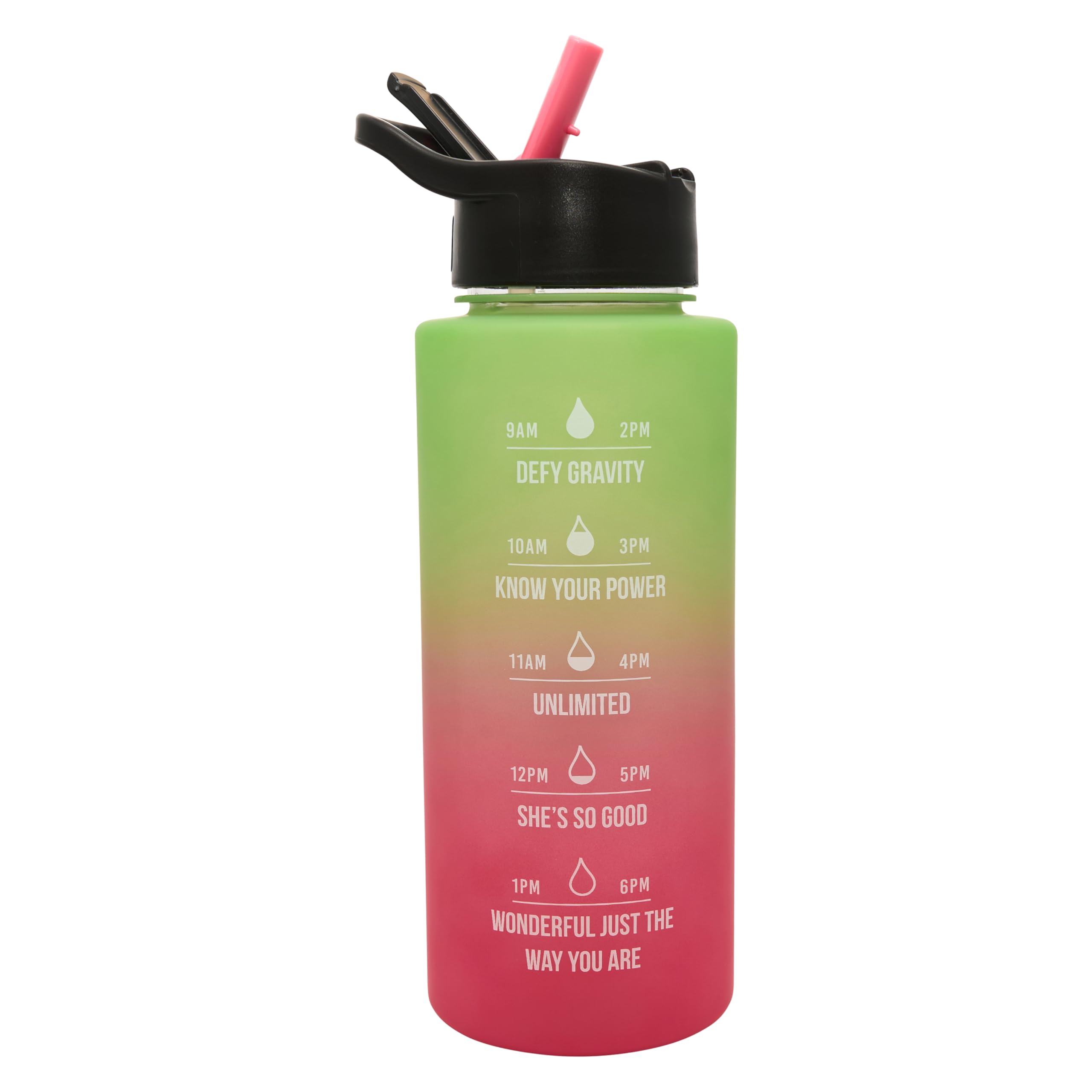 Wicked Movie 500ml Kids Water Bottle With Keyring Charm And Straw By Polar Gear | Wicked Gifts | Back To School Supplies, Pink & Green - View #6