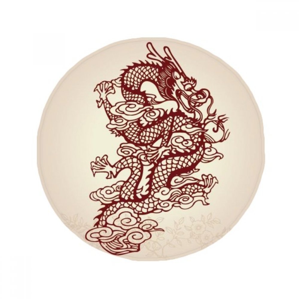Tapis de dragon chinois rond 60cm antidérapant pour salon et cuisine