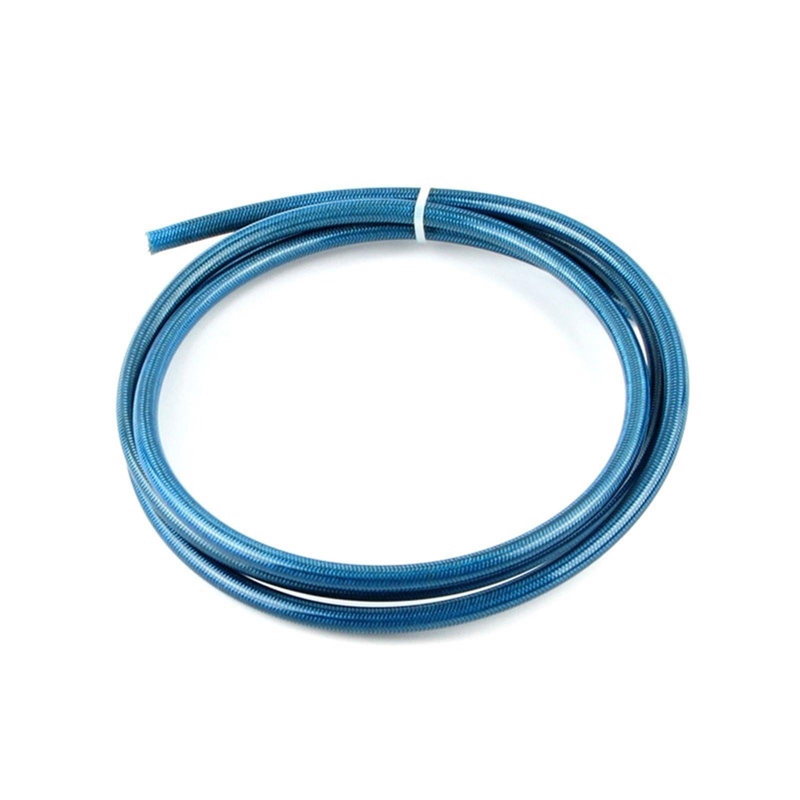 tubería de freno Manguera de freno de nailon trenzado de acero inoxidable AN3 de 5 m/lote, manguera de fluido hidráulico, tubo de combustible de gasóleo.(BLUE NYLON)