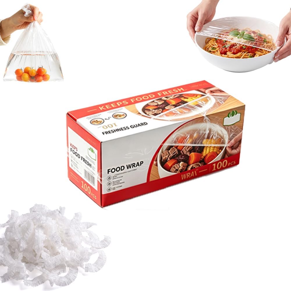 Disposable Stretch Food Bowl Covers, Extra Large Plastic Wrap for Food