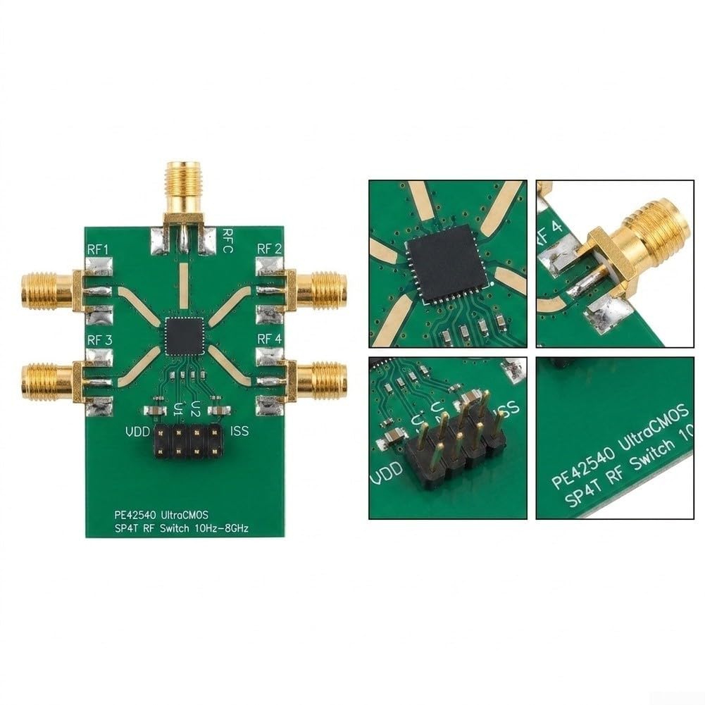 Switch RF SP4T 8GHz PCB Oro per Test HAM