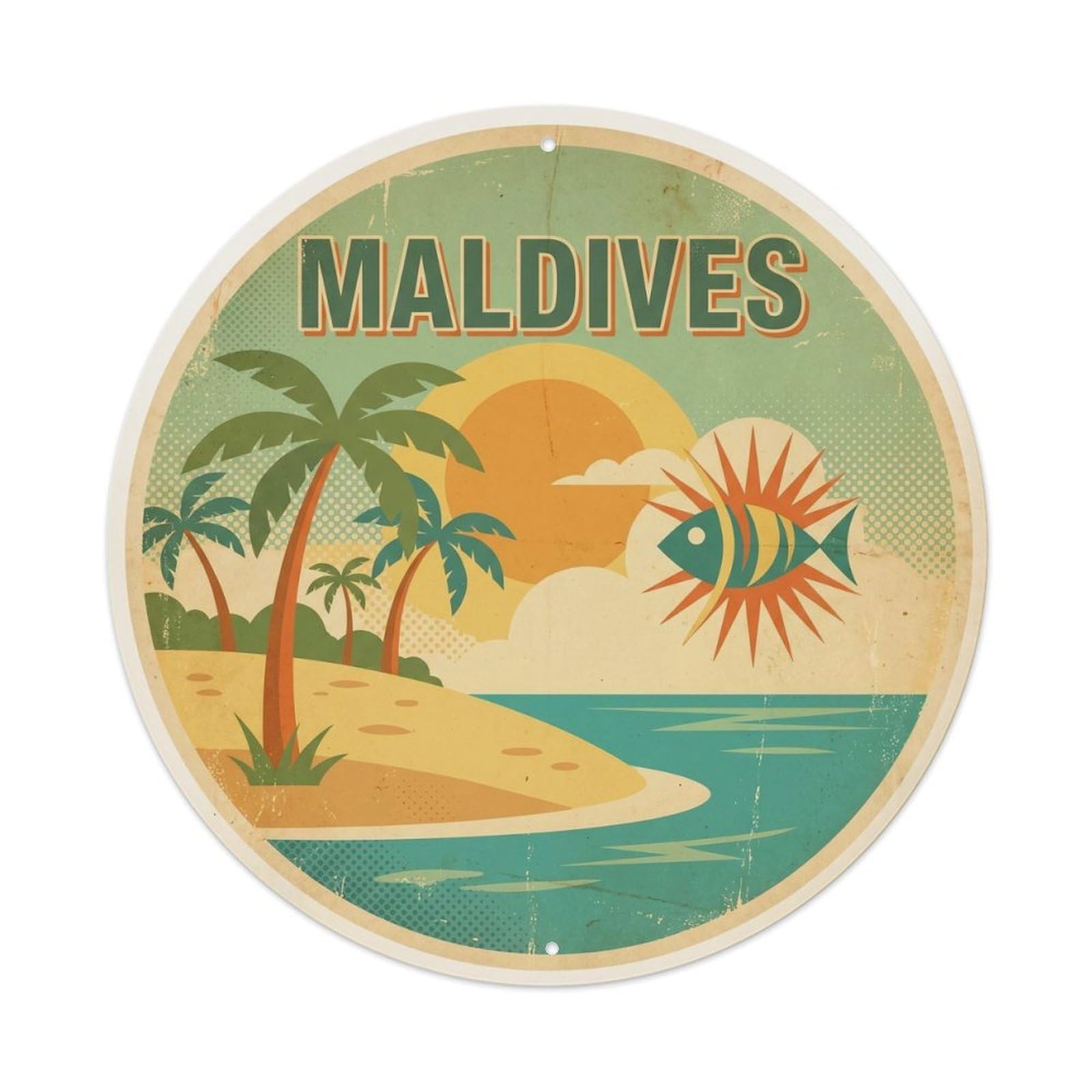 Tropical Lagoon Maldives Classic Indian Ocean Metal Tin Sign