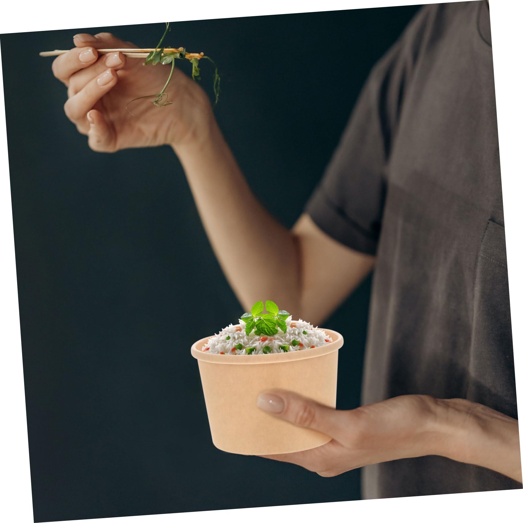 FOMIYES Serving Bowls for Entertaining Lightweight Takeout Containers Disposable Dinner Bowl