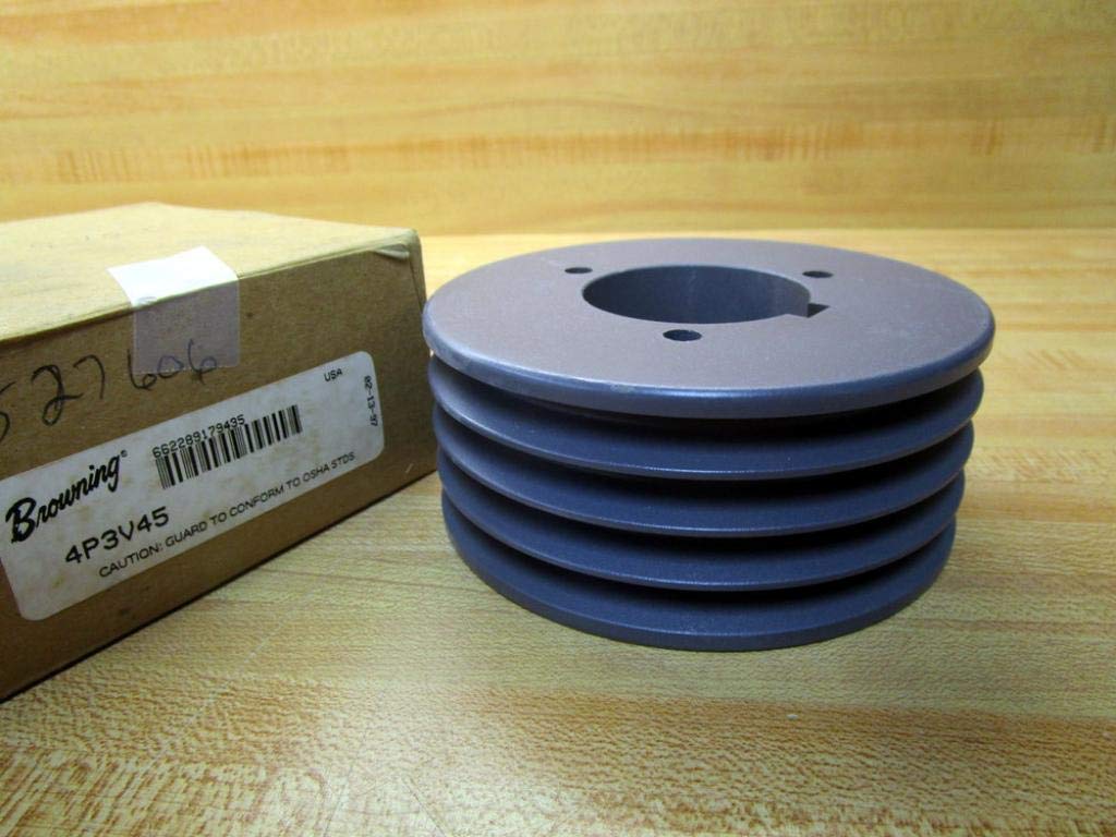 Browning 4P3V45 Split Taper Sheave, Cast Iron, 4 Groove, 3V Belt, Uses P1 Bushing