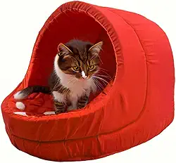 Cama Pet Iglu Raça Médio para Cachorro e Gato com Almofada (Vermelho)