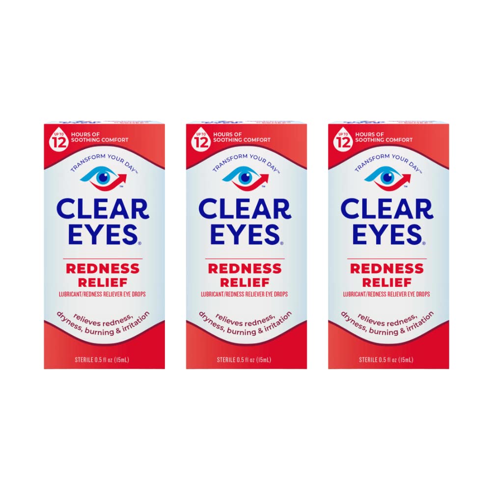 Clear Eyes Redness Relief Drops 0 50 oz Pack of 3