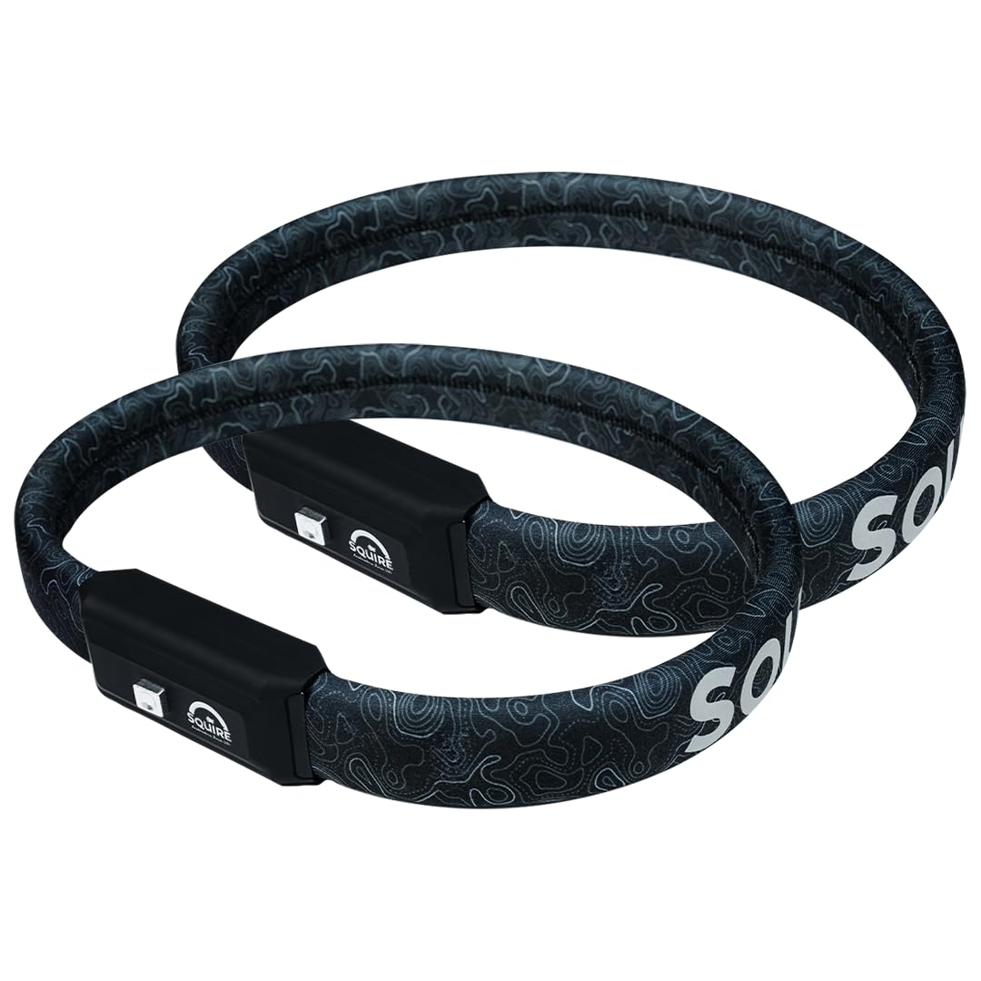 Squire Black Bike Locks Straplok™ 35/850T Twin Pack: Tough And Lightweight Wearable Bike Locks With 35Mm High Tensile Steel Core, 850Mm Length, 4 Keyed Alike Keys Included