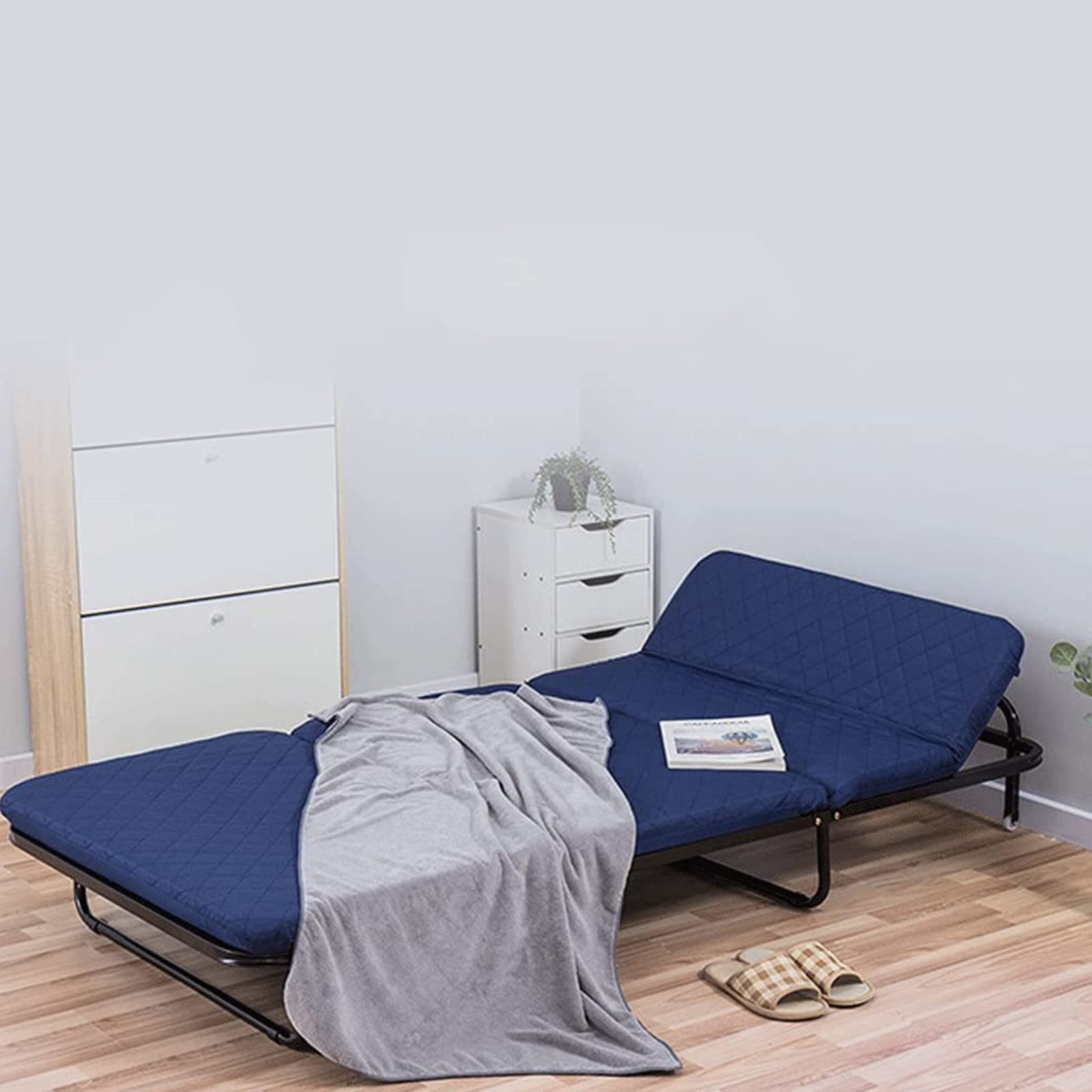 Letto da Campeggio Lettino da Campeggio Pieghevole per Adulti per impieghi gravosi, 35"Letto da Letto Portatile Robusto Extra Largo per Uso Ufficio da Campeggio Pieghevole