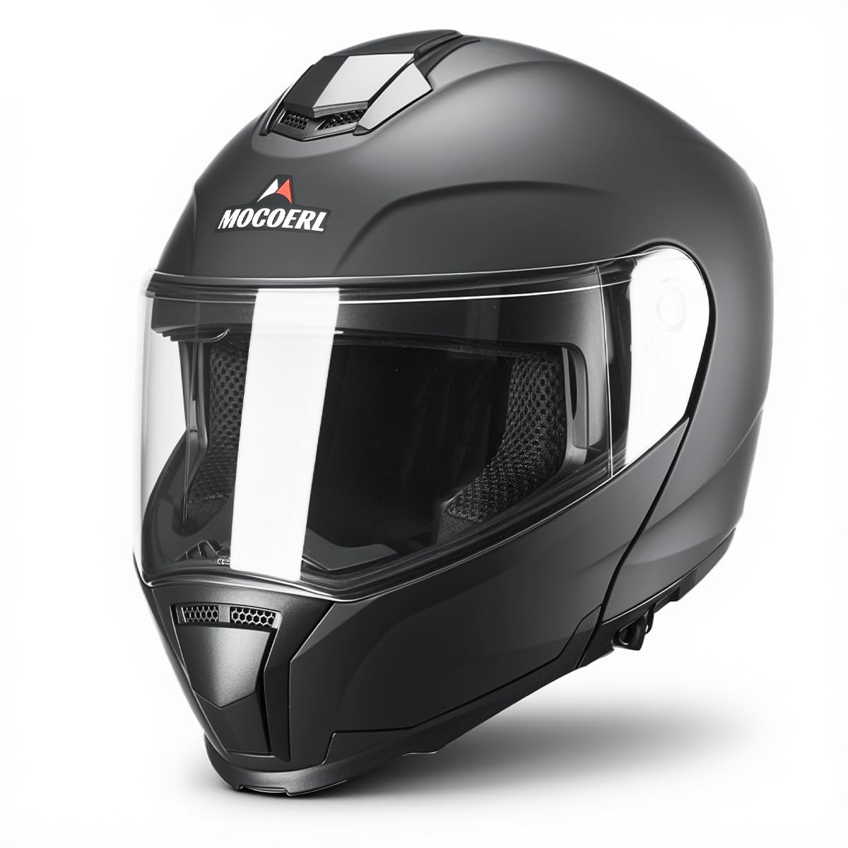 Casco Modular Moto Hombre | Casco Integral Moto | con mentonera Reforzada con Doble Visera | Casco de Moto para Mujer y Hombre | Certificado ECE 22.06 | Negro Mate