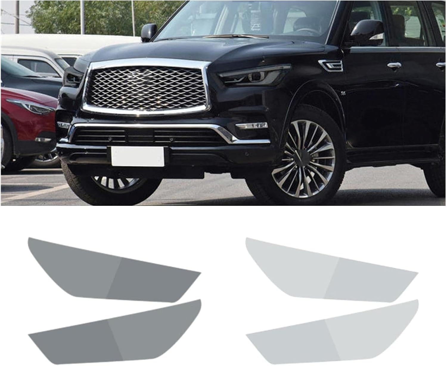 SamLng Car Front Light Film for QX80 2018-2021 Car Headlight Protective Film Car Front Headlamp Protection Film car Lights Film Headlight Anti-Scratch Non-Yellowing Protective Film
