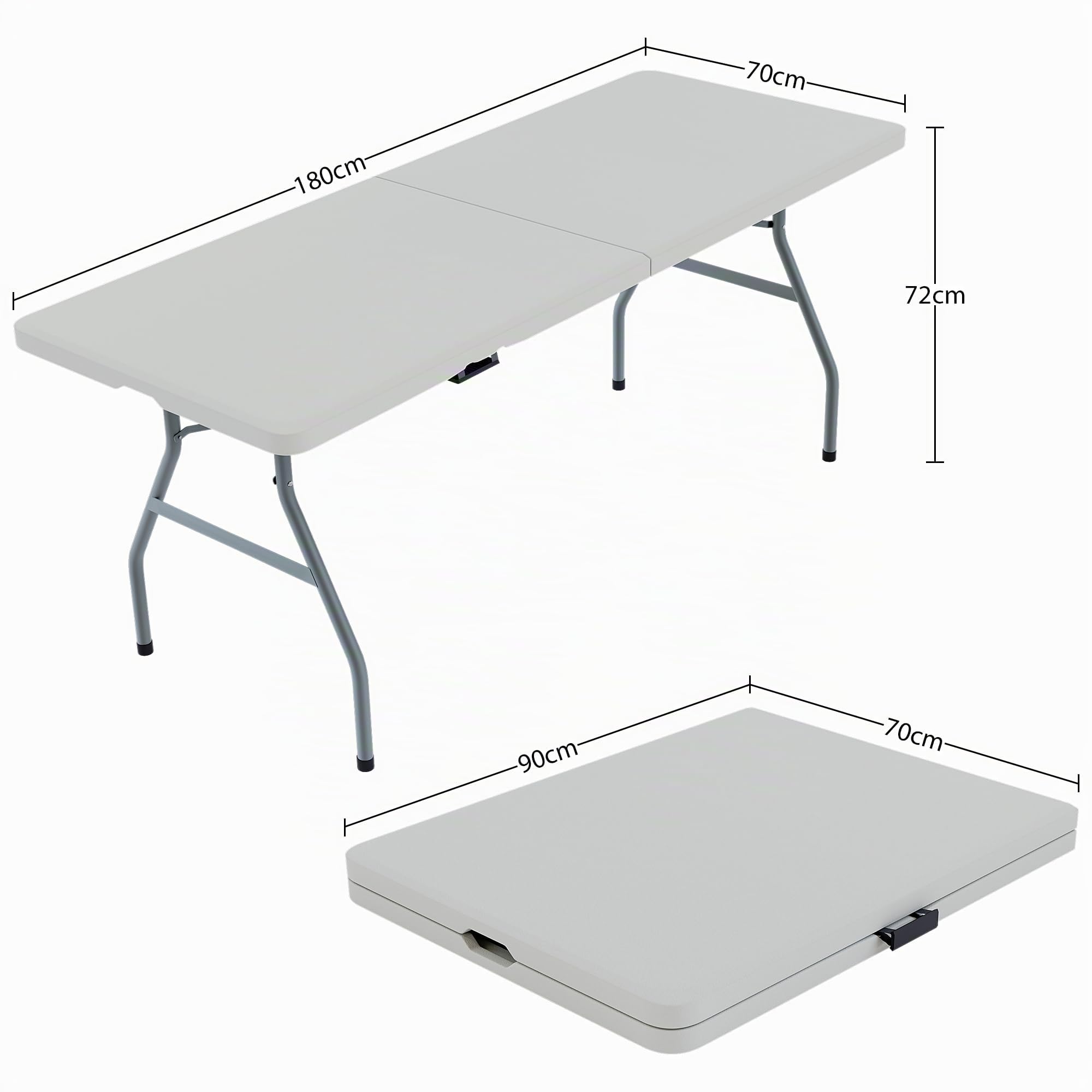 Home Discount pieghevole da tavolo 1,8 m resistente extra Strength campeggio buffet wedding Market Garden party bagagliaio Stall picnic Trestle indoor outdoor pieghevole maniglia per il trasporto
