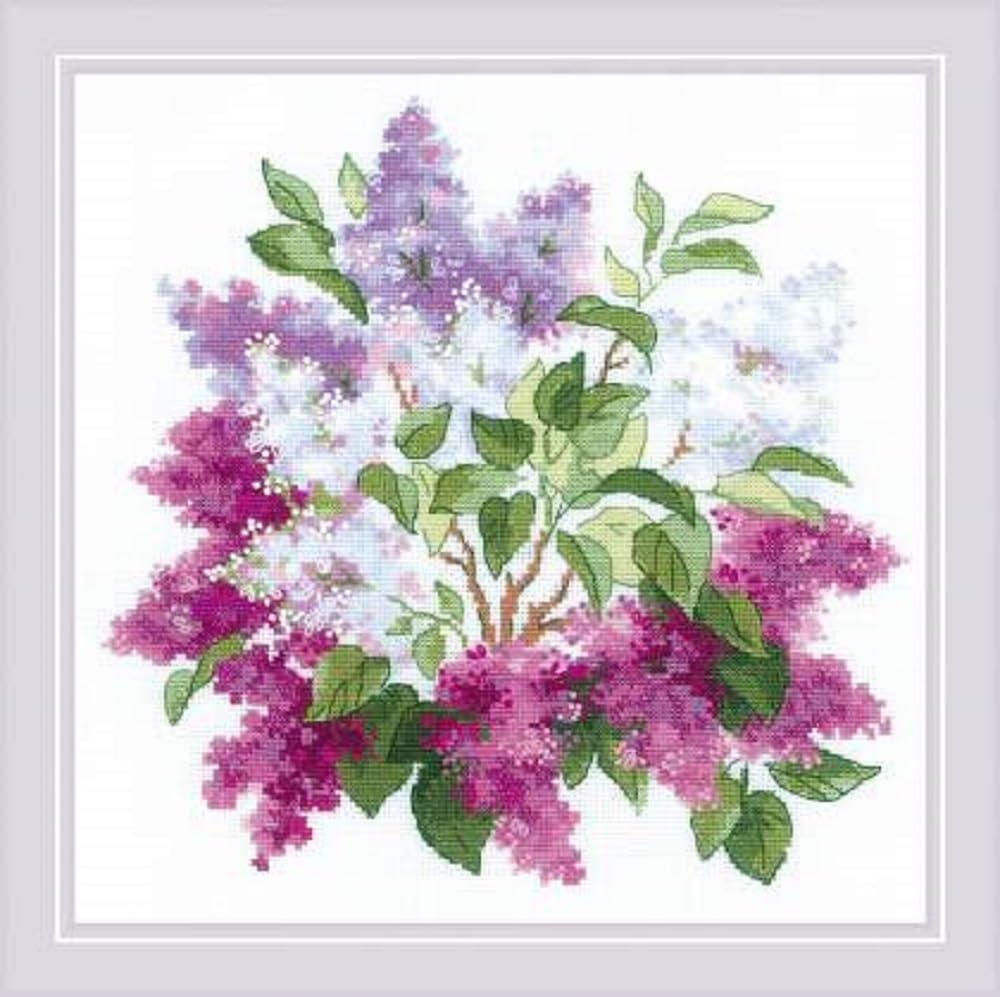 Riolis Counted Cross Stitch Kit 15.75 x 15.75 Inches Lilac Blossoms (10 Count)