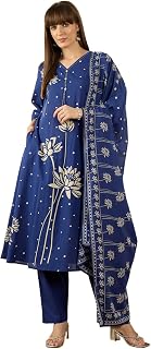 INDO ERA Women Pure Cotton Kurta Set with Dupatta | Festive Suit Set, 11806 Price In India