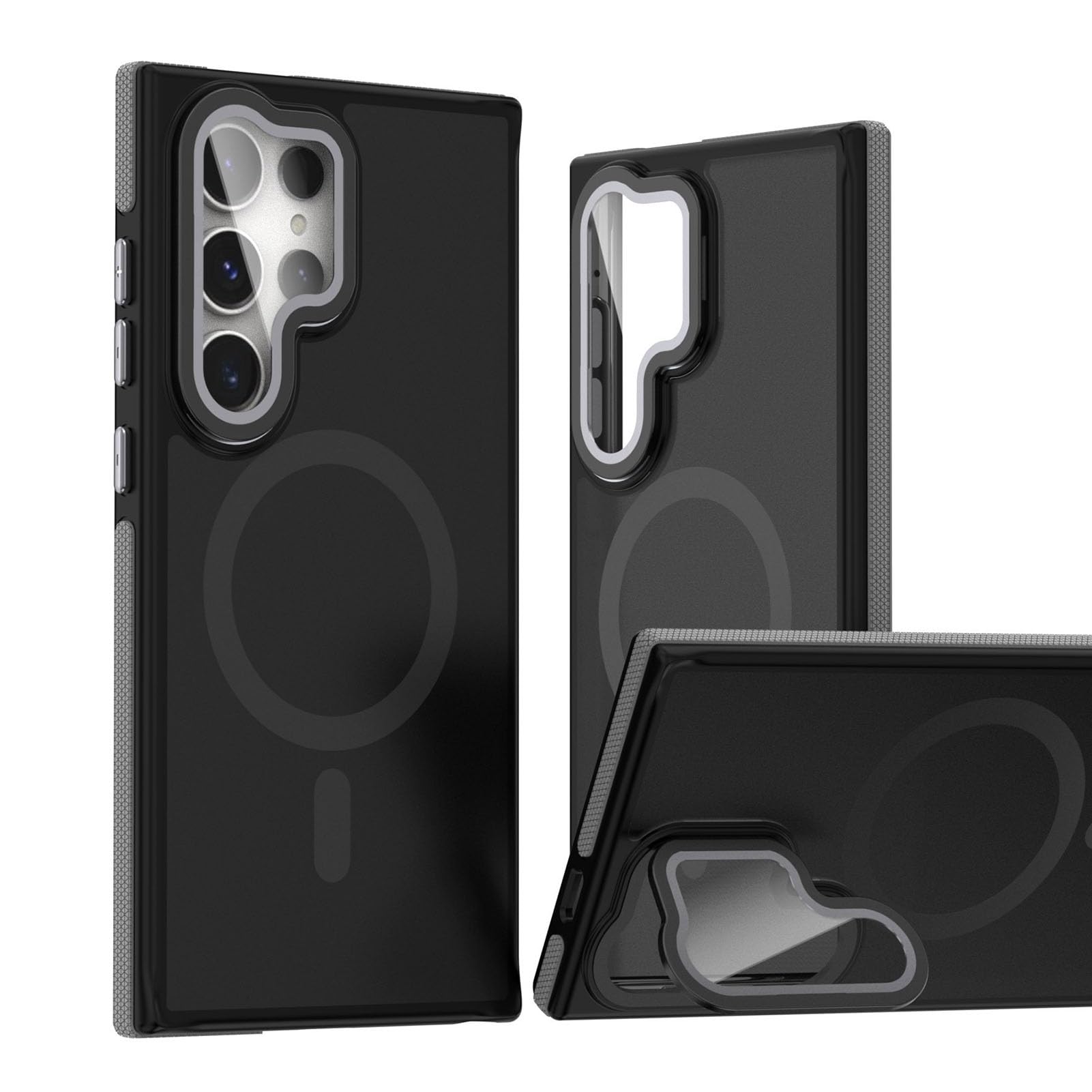 TYLYJSU Magnetic Case for Samsung Galaxy S26 Ultra/S26 +/S26, Lens Stand Ultra Thin Wireless Charging Shock Absorbing Cover,Black,S26