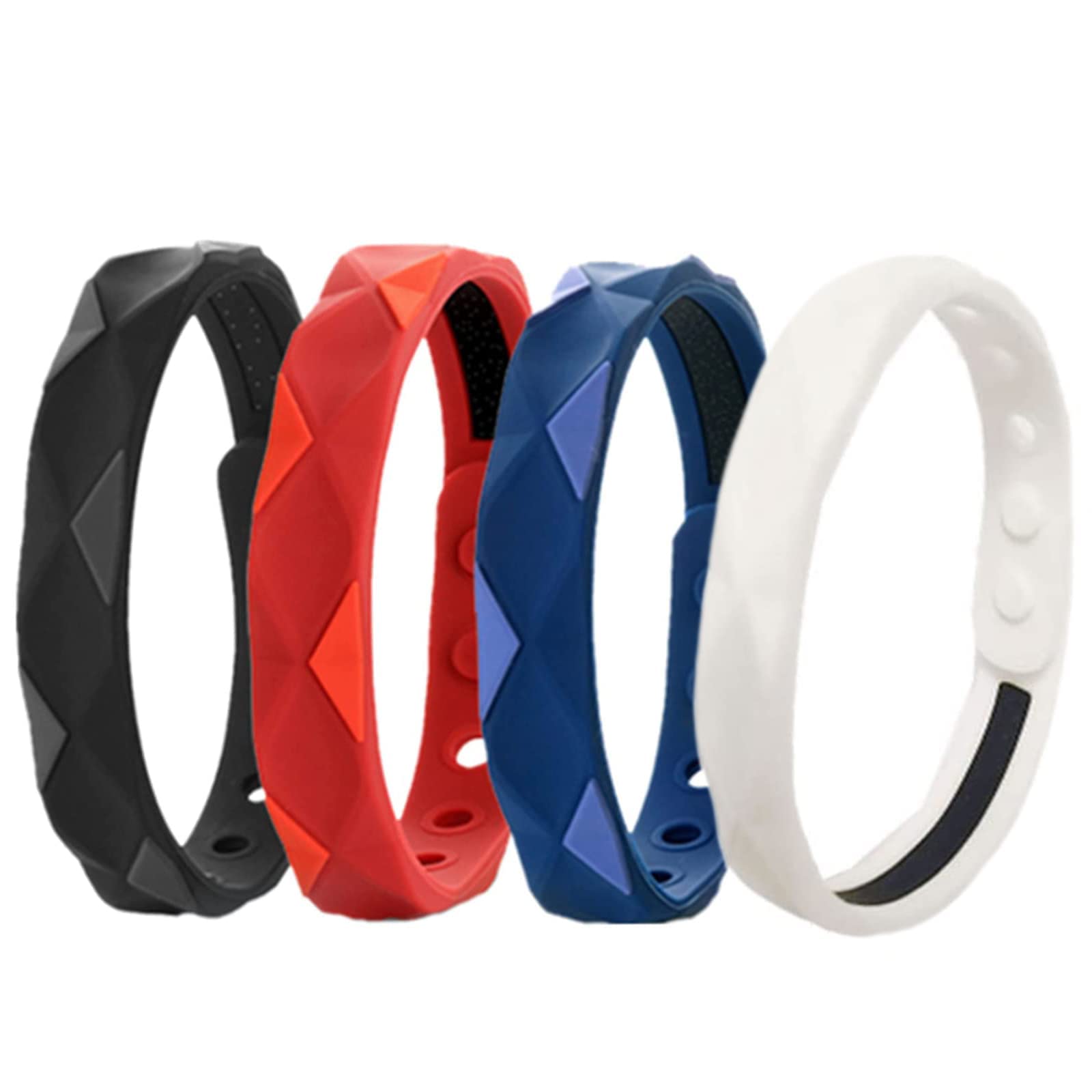3PCS Redup Far Infrared Negative Ions Wristband, Adjustable Negative Ion Anti-Static Sports Bracelet, Anti-Static Bracelet Negative Ion Silica Gel Balance Energy Sports Bracelet Lymph Drainage Magnetic Bracelet