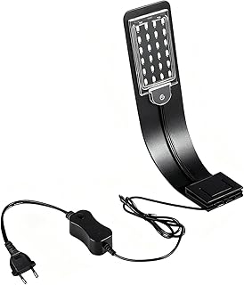Aquarium LED Beleuchtung Licht,Ultradünnes Clip-on AquariumLampe mit Weiß und Blaulicht, 10W LED Aquarienleuchte, IPX7 Wasserdicht，24 LEDs AquariumLicht für-Aquarium und Fische Tank Beleuchtung (1)