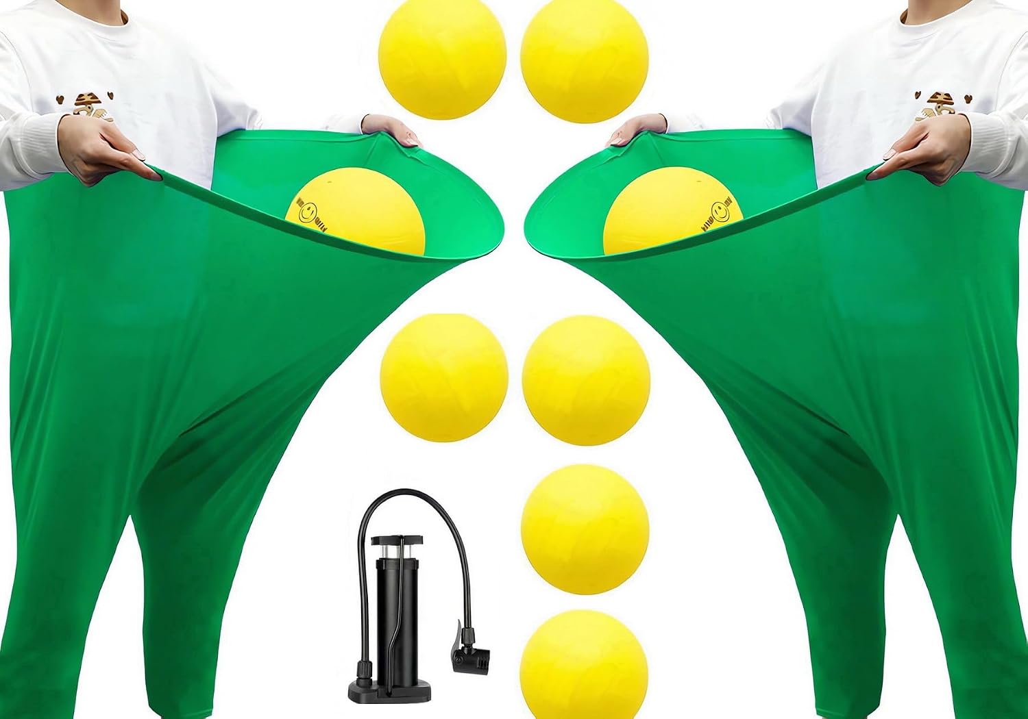 Granny Pants Yard Game, Yard Pong Toss Games, for Friends Family Gatherings, Outdoor Party, Backyard Lawn Beach Play, Team Building Activities & Group Fun, 8pcs Balls with Fast Pump