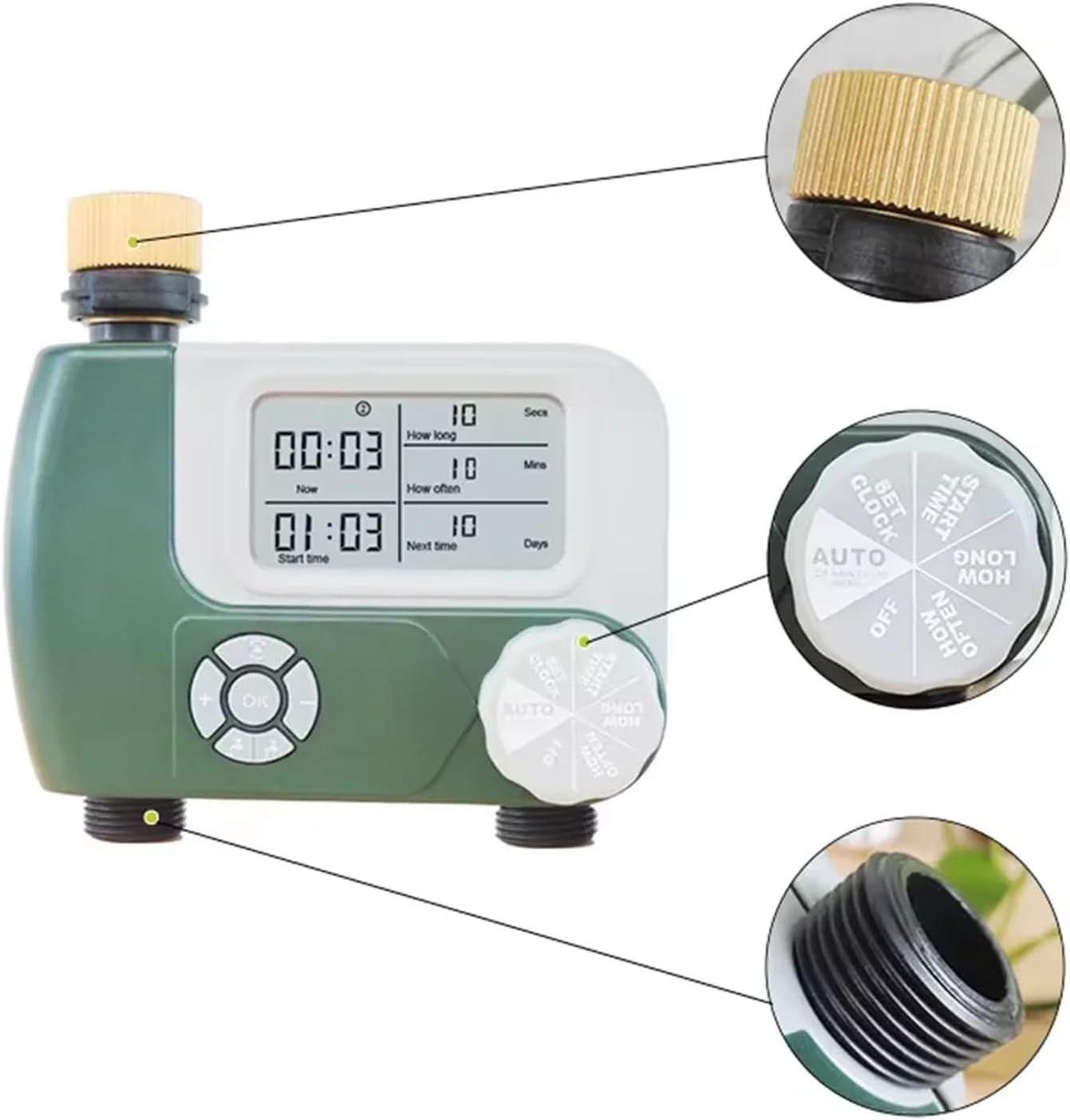 Double Metal Connector Water Outlet Irrigation Timer For Small Garden Automatic Control Watering Timer Kit Watering Timer
