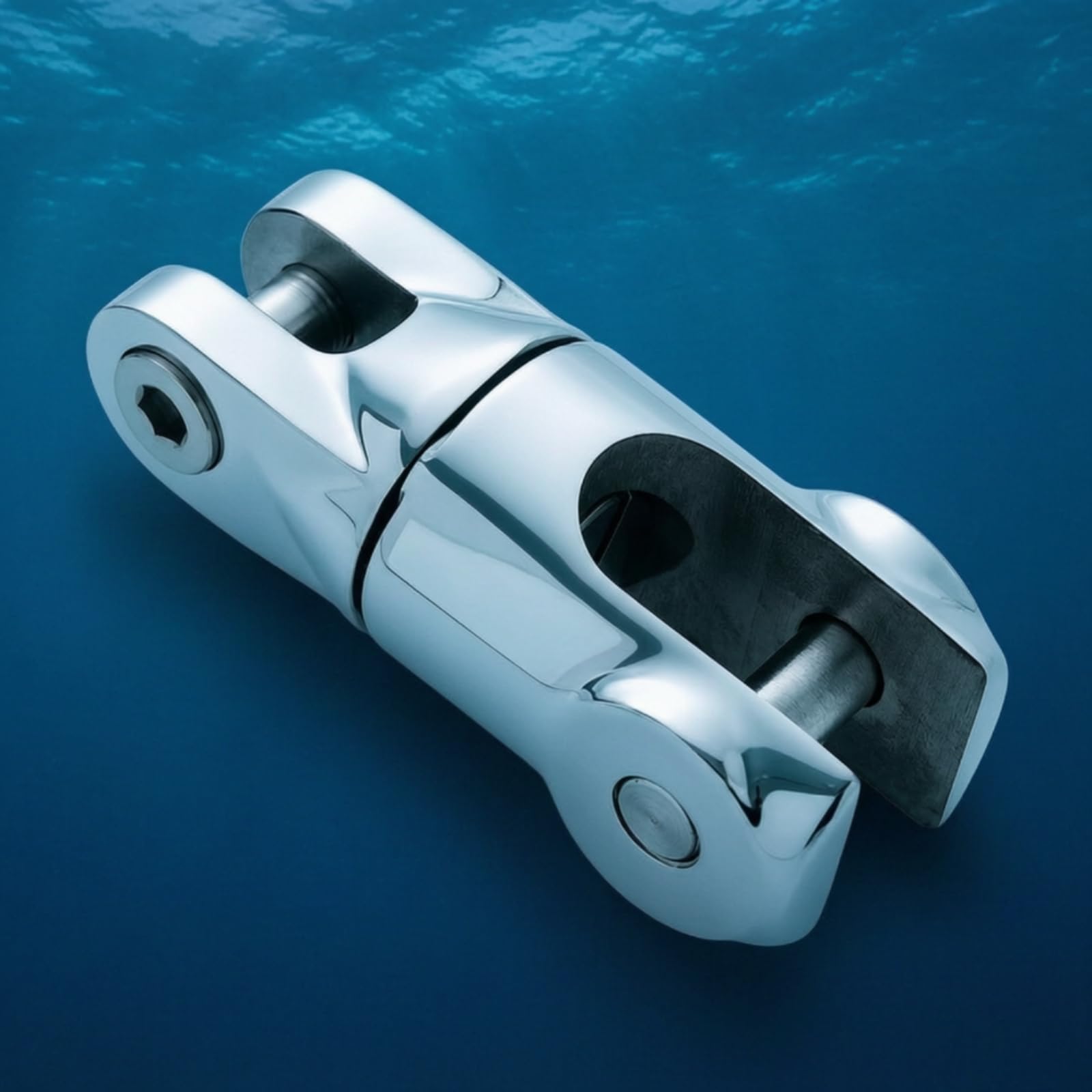Ankerwirbel Gabel-Gabel Edelstahl Kettenwirbel Hochglanzpoliert Kettenverbinder für Boot, Yacht