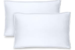Soft and Silky White Pillow Shams, Standard Size, Set of 2