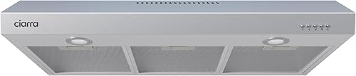 Miniatura 1 de CIARRA Campana extractora para debajo del gabinete, conducto convertible sin conductos de 30 pulgadas, campana de ventilación para cocina con