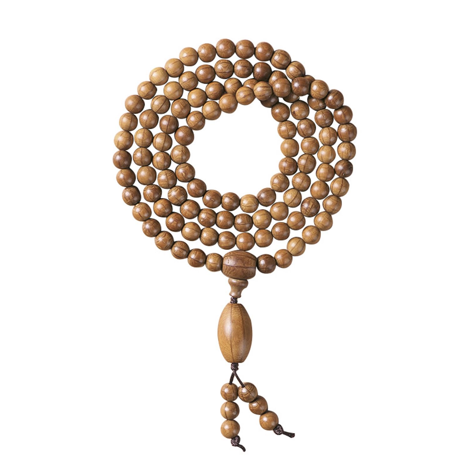 SOHNVWTGD 8mm Handmade 108 Mala Beads Bracelet by Mount Wutai 6-Texture Wood Buddhist Prayer Beads for Meditation or Yoga