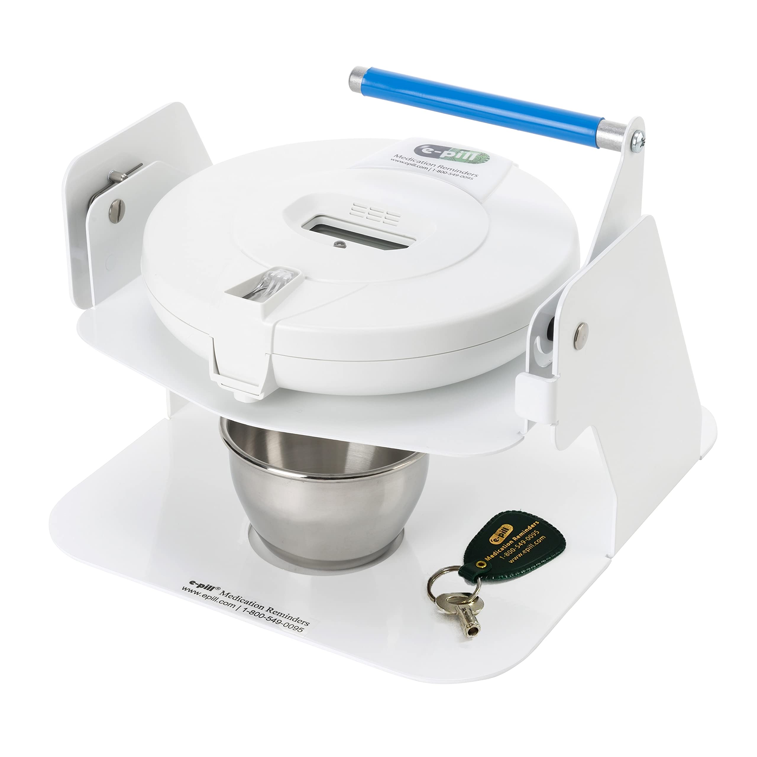 e-pill Medication RemindersStation Pro - Advanced Locked Automatic Pill Dispenser - White Lid