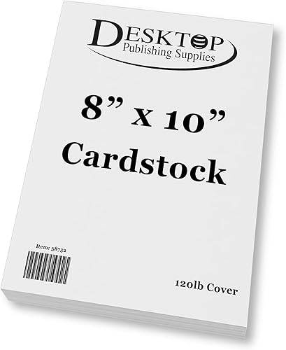 Cartulina blanca de 8 x 10 pulgadas, papel súper grueso en blanco, cartulina de cubierta de 120 libras para impresora de inyección de tinta y láser,