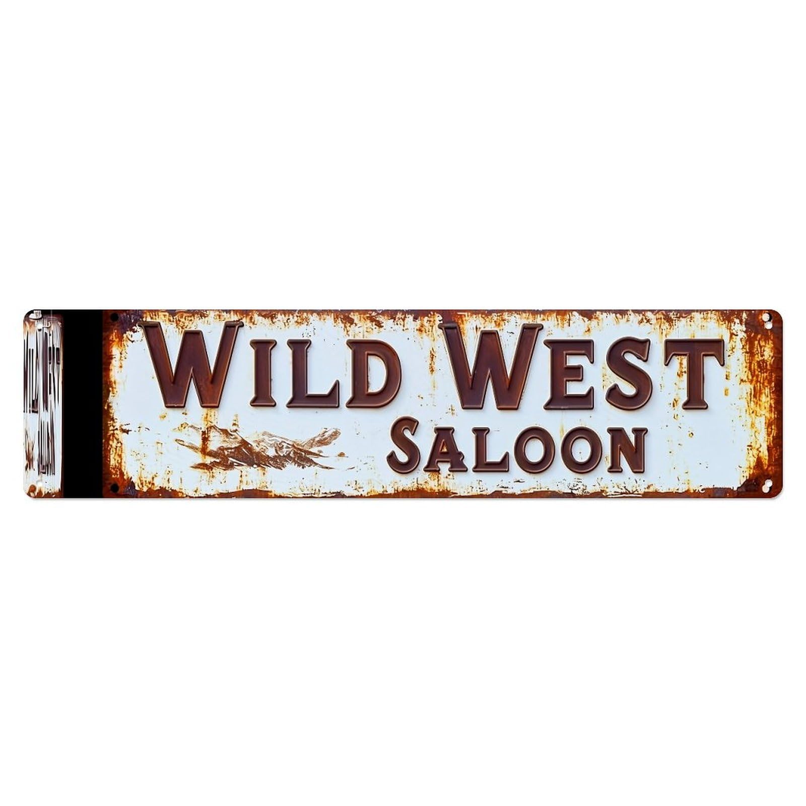 Jdyaojiesheng Vintage Wild West Saloon Sign Pattern Tin Sign Retro Metal Wall Decor Metal Poster, Home Bar Garage Farmhouse Cafe Wall Art Decoration 4X16inch