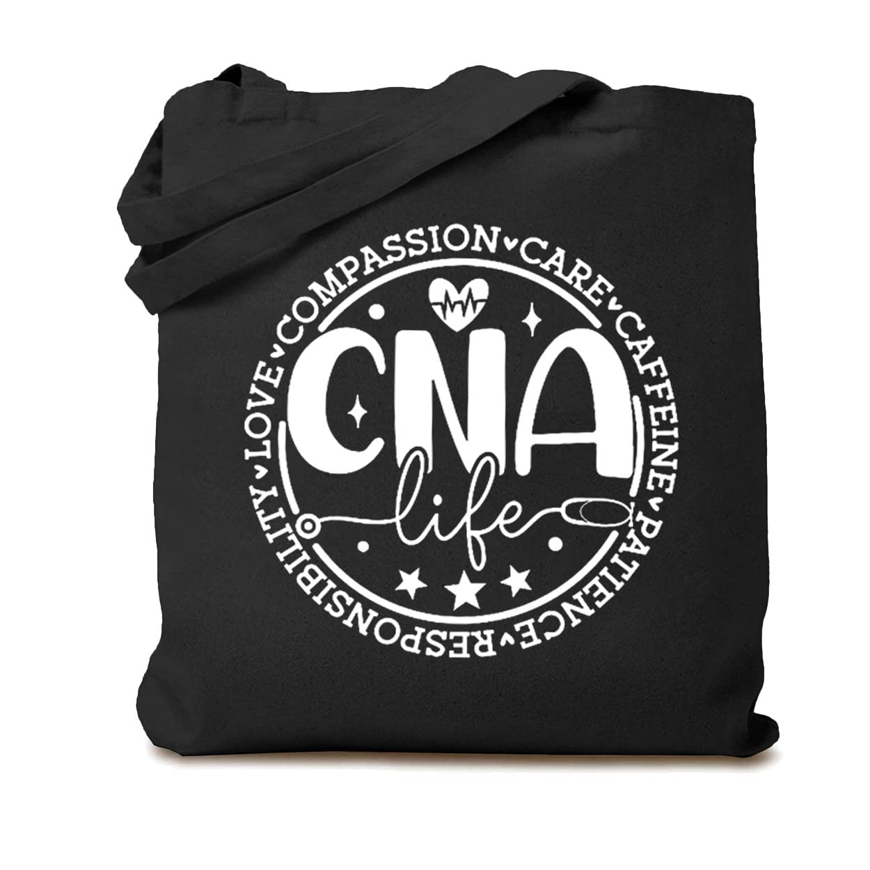 Certified Nursing Assistant Canvas Tote Bags for Women CNA Life Work Bag Reusable Grocery Bag Gift for CNA Nurse