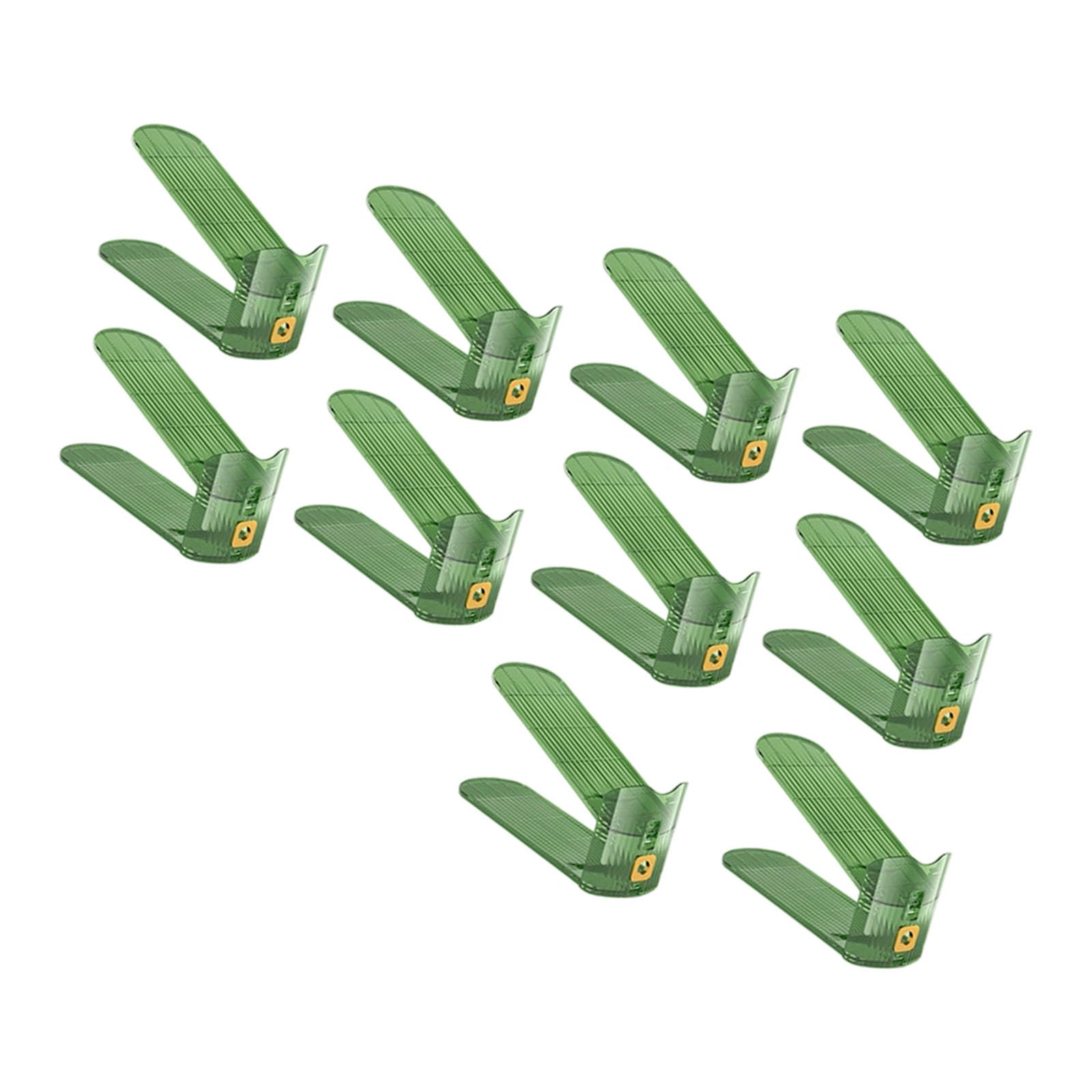 Buxuaaaa Green Color Flexible Shoe Rack Layout‌ Modifiable 3.35 Height Clear Panes Dense Footwear Arrangement Structure Clear Shoe Storage Rack